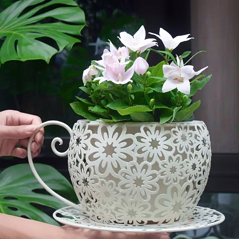 KAHEAUM Blumentöpfe Set – 5 Stück, 15,2 Cm, Weiß, Kunststoff Mit Drainagelöchern, Für Sukkulenten, Zimmerpflanzen, Garten