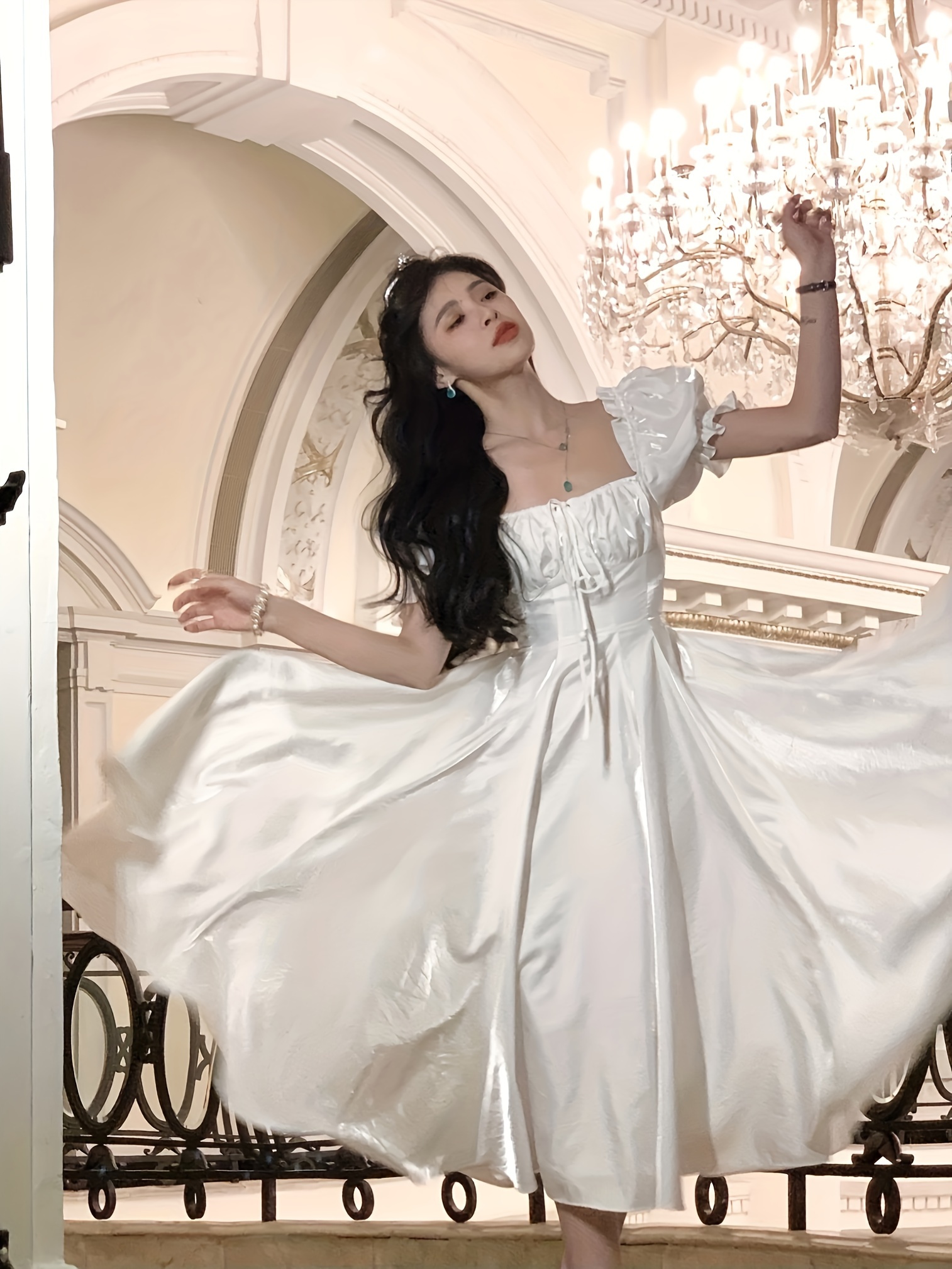 strapless open back dress Girl Pageant Princess Dresses Luxury Summer Vintage Birthday Ball Gowns, Black Gray / 9-10 Years (150cm)