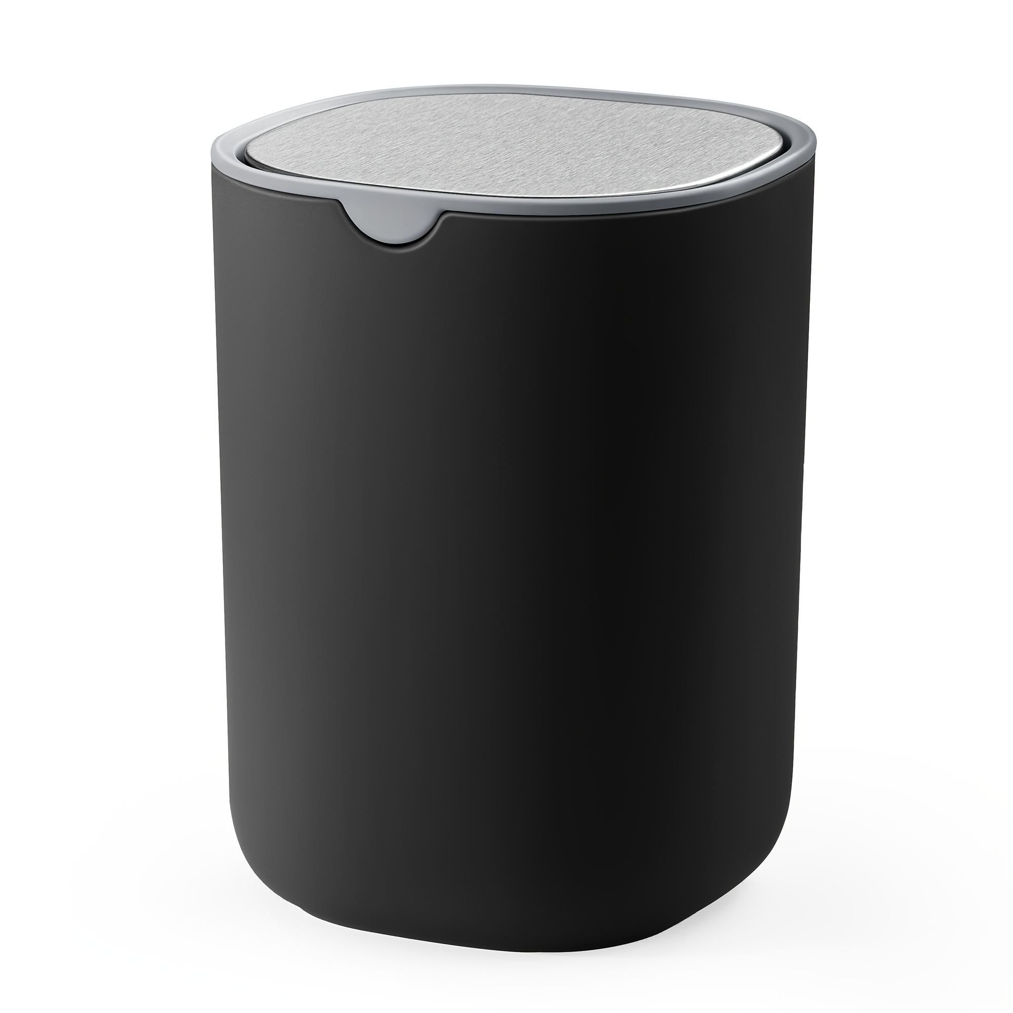 Mini Stainless Steel Trash Can With Swing Lid, 1.5l Small Waste Bin, Tabletop Bin For Bathroom, Desk, Bedroom, Car