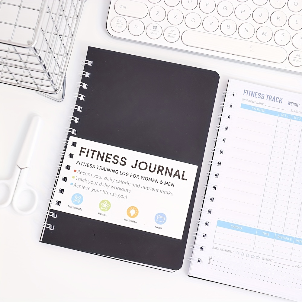 

Premium Pvc Hardcover Fitness Journal - 32 Sheets, Undated Workout & Nutrition Planner For Efficient Meal Tracking And Healthy Eating, 8.34x5.62 Inches