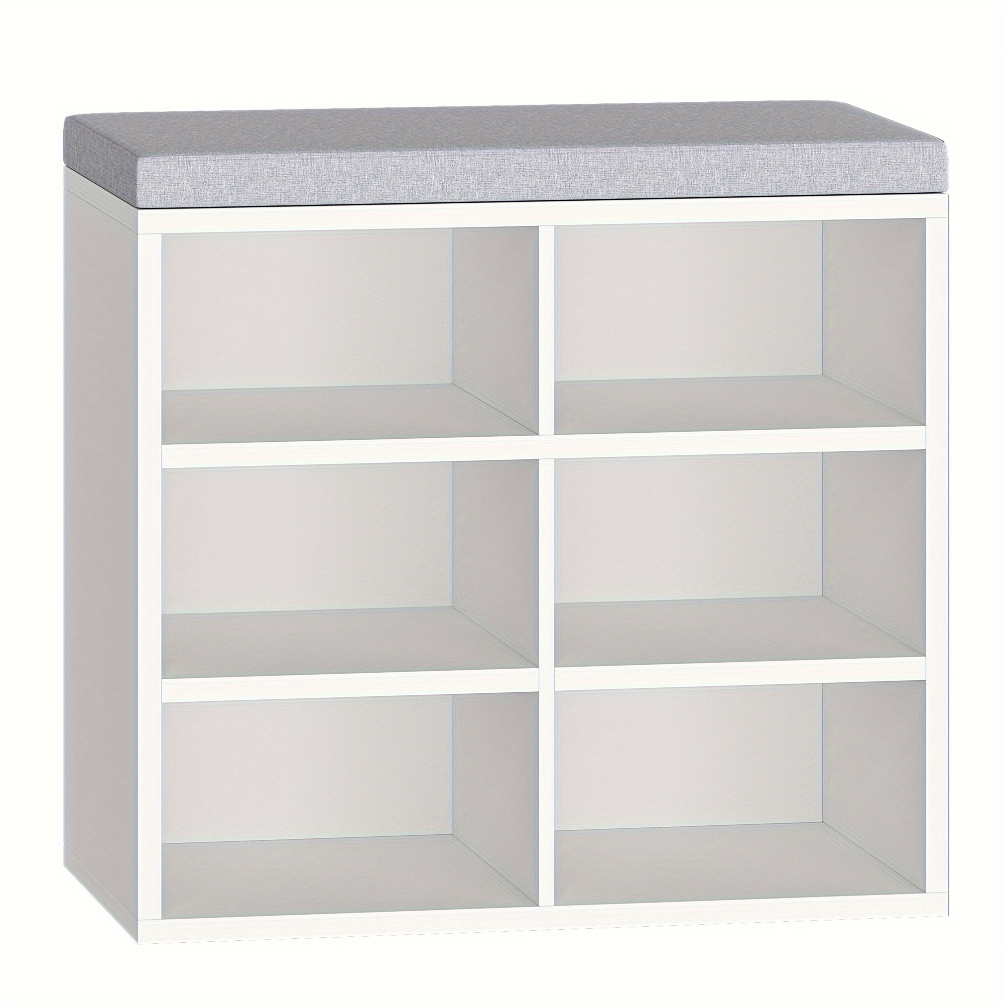 TEMU Banc à chaussures, rangement pour chaussures, 6 compartiments, unité de rangement pour chaussures réglable, pour , , à coucher, blanc et