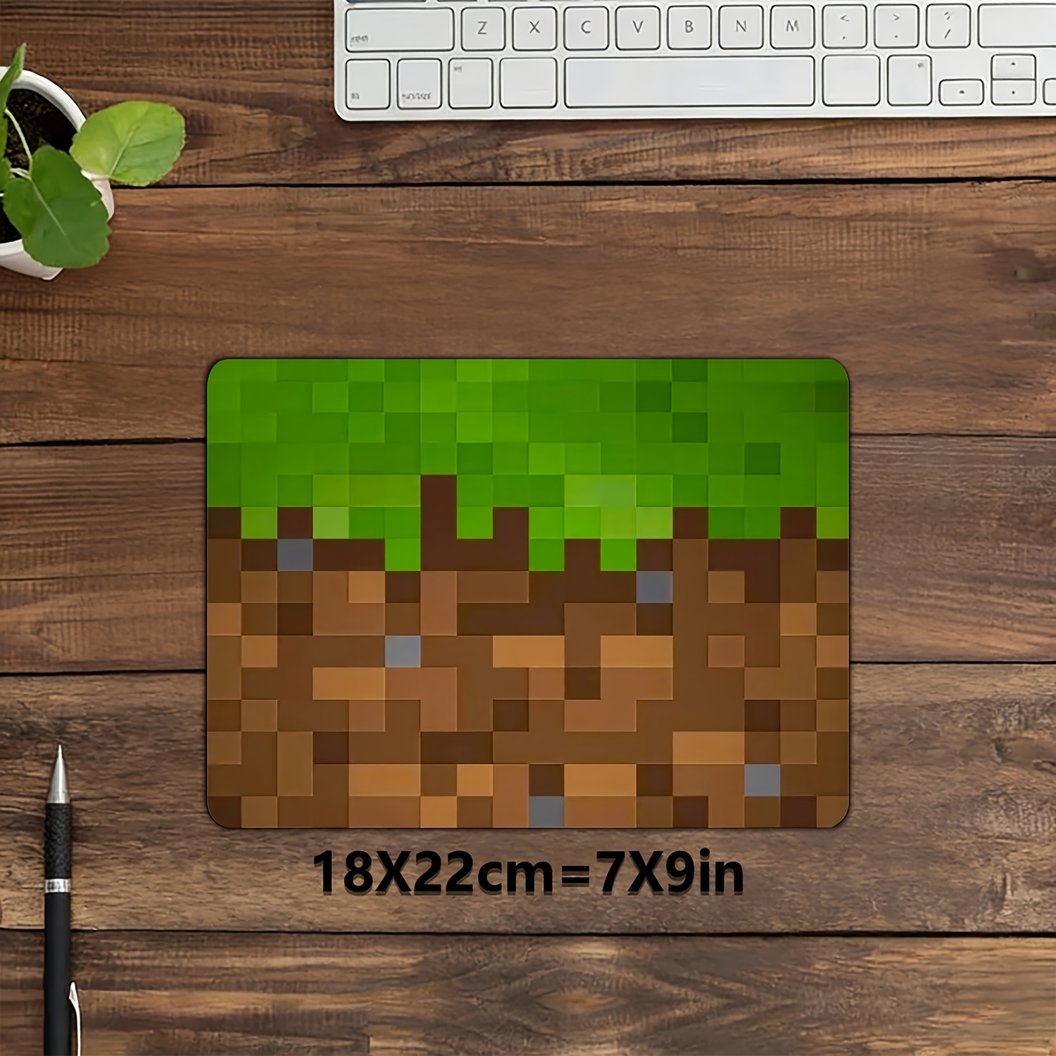 TEMU Small Size Anime Pixel Style Cube Mouse Pad Suitable For Office, Wear-resistant Hd Printing, Non-slip Mini Desk Mat, Size M Mouse Pad, Gaming,