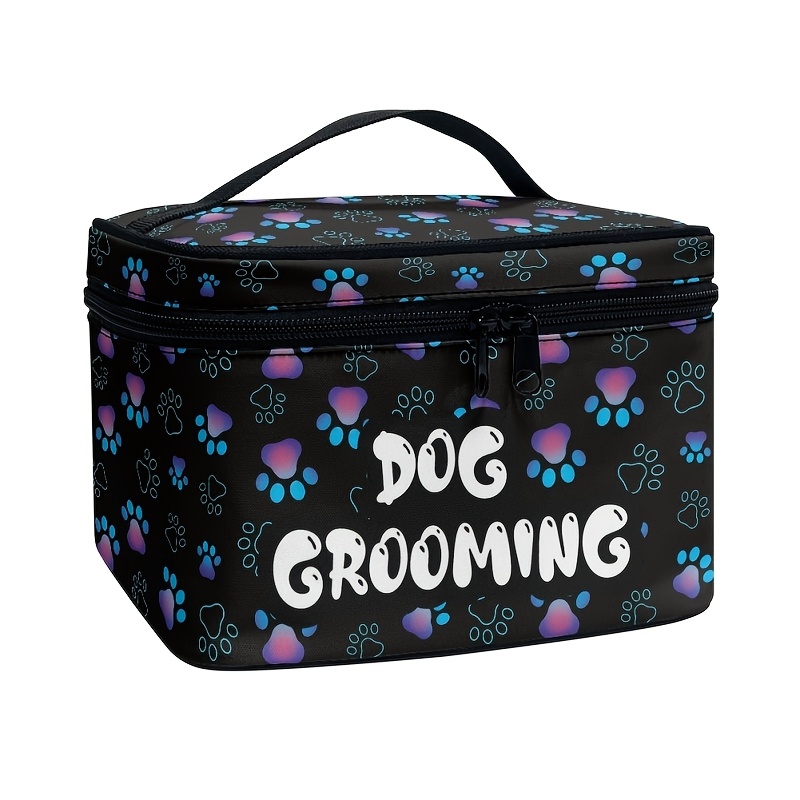 E-shop Hunde Pfotenabdruck Haustierpflege Set Aufbewahrungstasche | Reißverschluss, Ideal für Zuhause und Reisen, Perfektes Geschenk für und