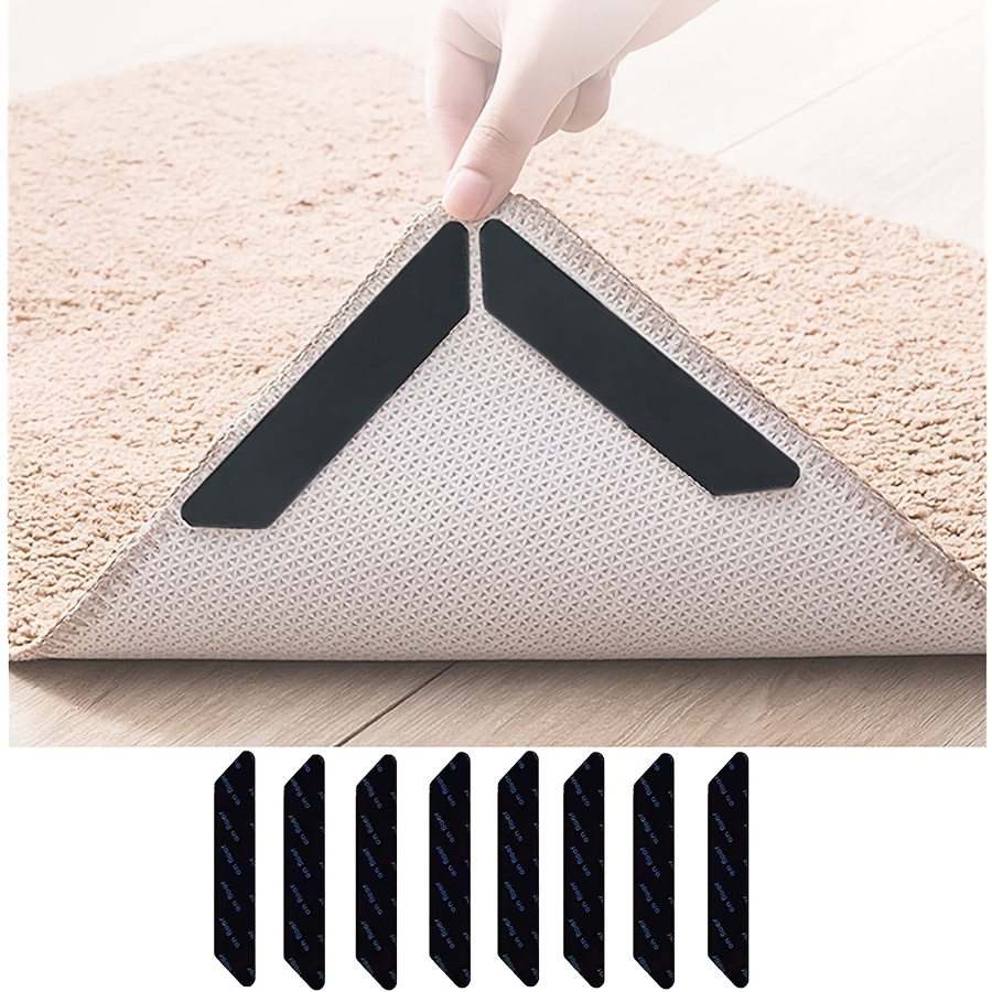 easy clean non slip carpet grippers washable   rug tape for secure mat placement on living room dining bathroom tiles wood floors details 1