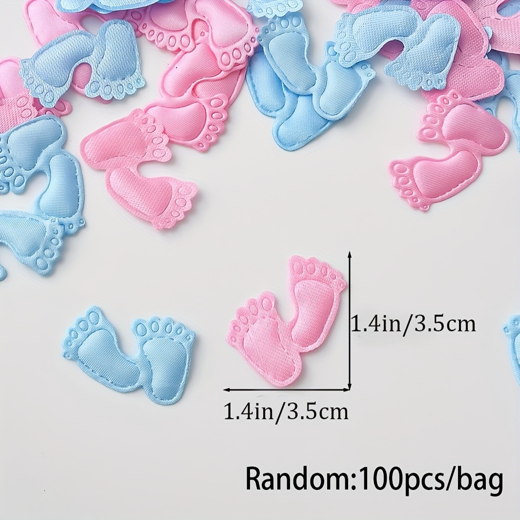 Image of 100pcs Random Color Powder Blue Non-woven Footprint Paper, Party Decoration Supplies, Made Of Non-woven Fabric Material, For Christmas, Halloween