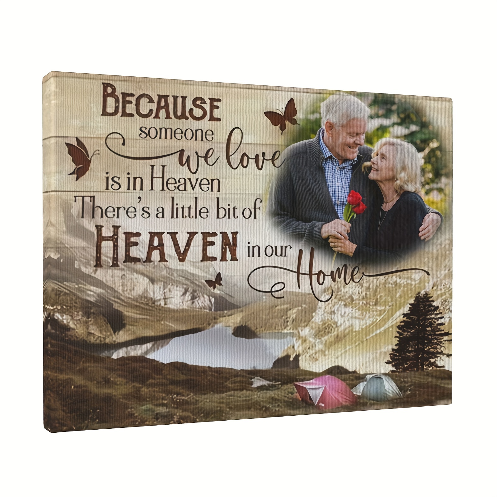 

1pc Custom Wood Frame Canvas Painting, The Are In Heaven, Customize Canvas Paintings To Commemorate Our , Customize Souvenirs, Photos Are Replaceable 11.8inx15.7inch, Room Decor