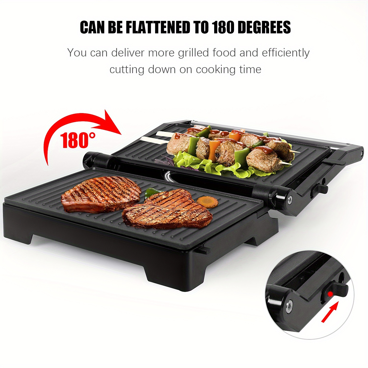 Contact Grill For Sandwiches, Steak And As A , Sandwich Maker For Fat-free Grilling
