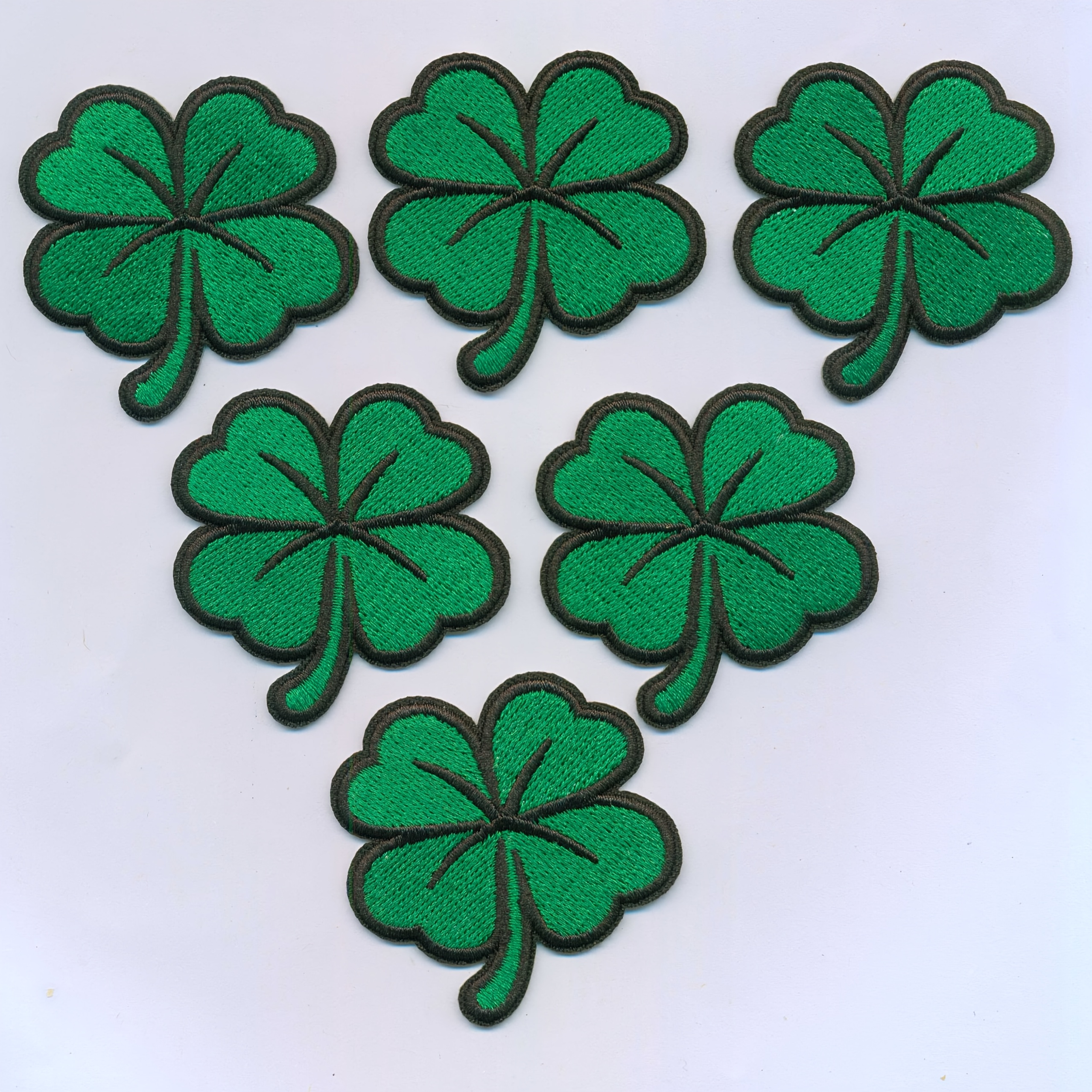 

6pcs Clover Iron-on/sew-on Patches, 's Day - Ideal For Clothing, Hats, Backpacks &