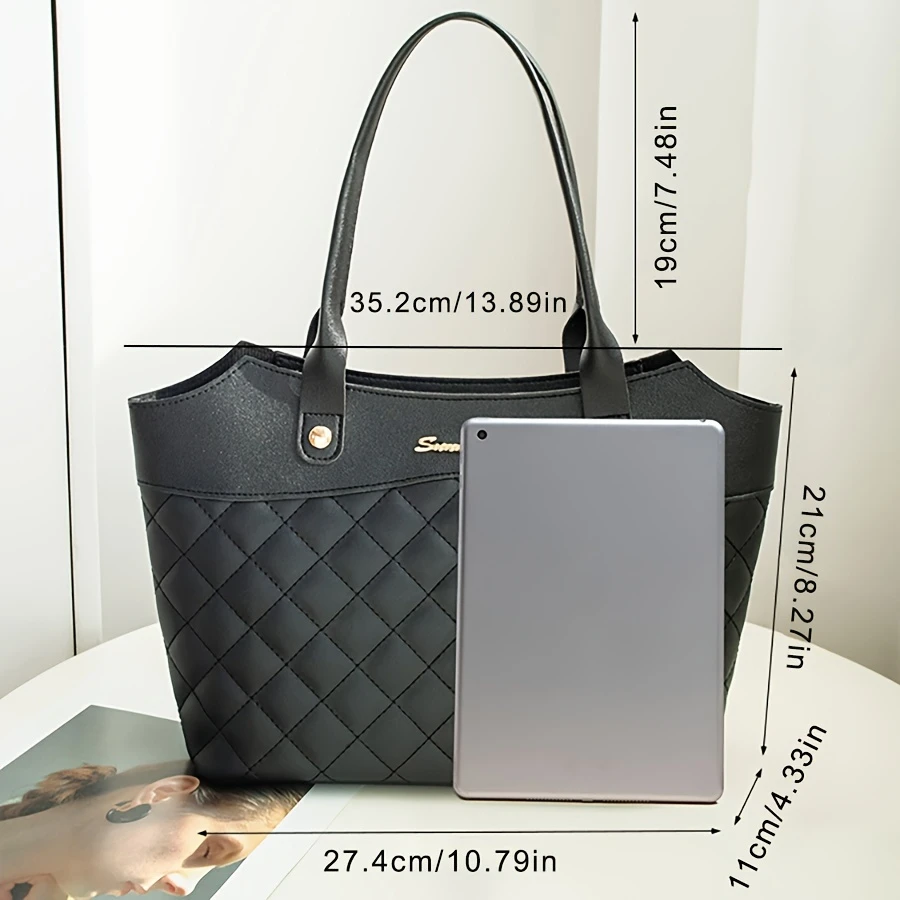 fashionable womens single shoulder bag simple rhombus grid handbag versatile large capacity single shoulder crossbody bag details 2