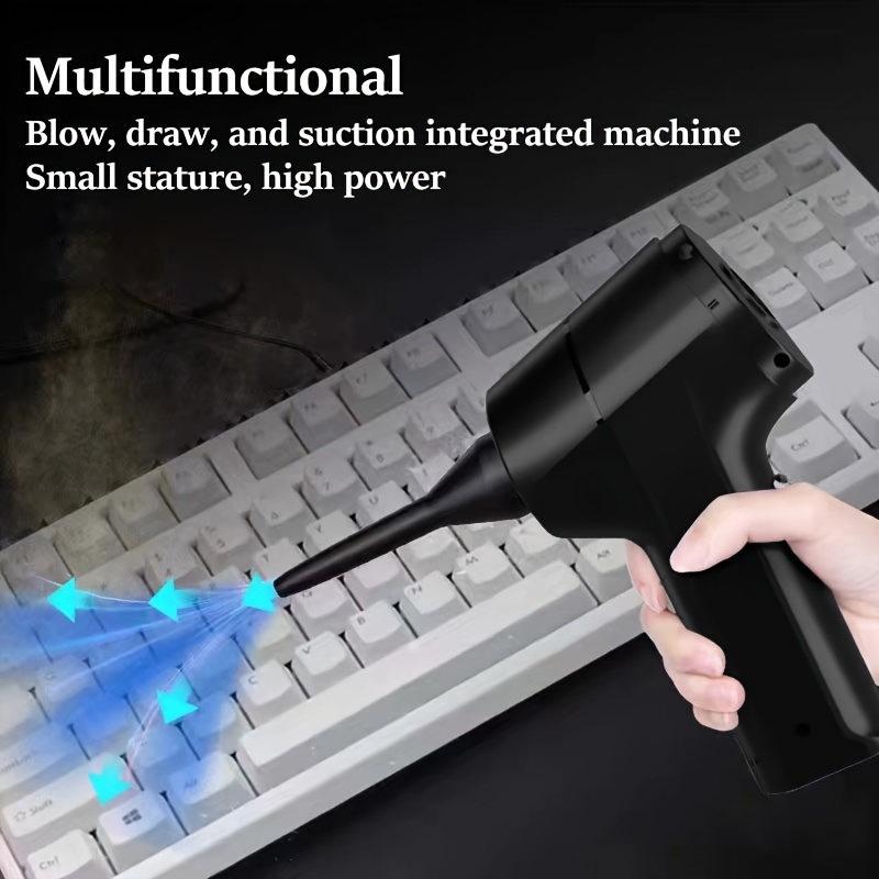 Aspiradora inalámbrica con tres funciones: succión, aspiración y soplado. Alta potencia, larga duración de batería, ideal para limpiar polvo, residuos y pelo de mascotas en casa o coche, incluye accesorios adicionales - Imagen 2