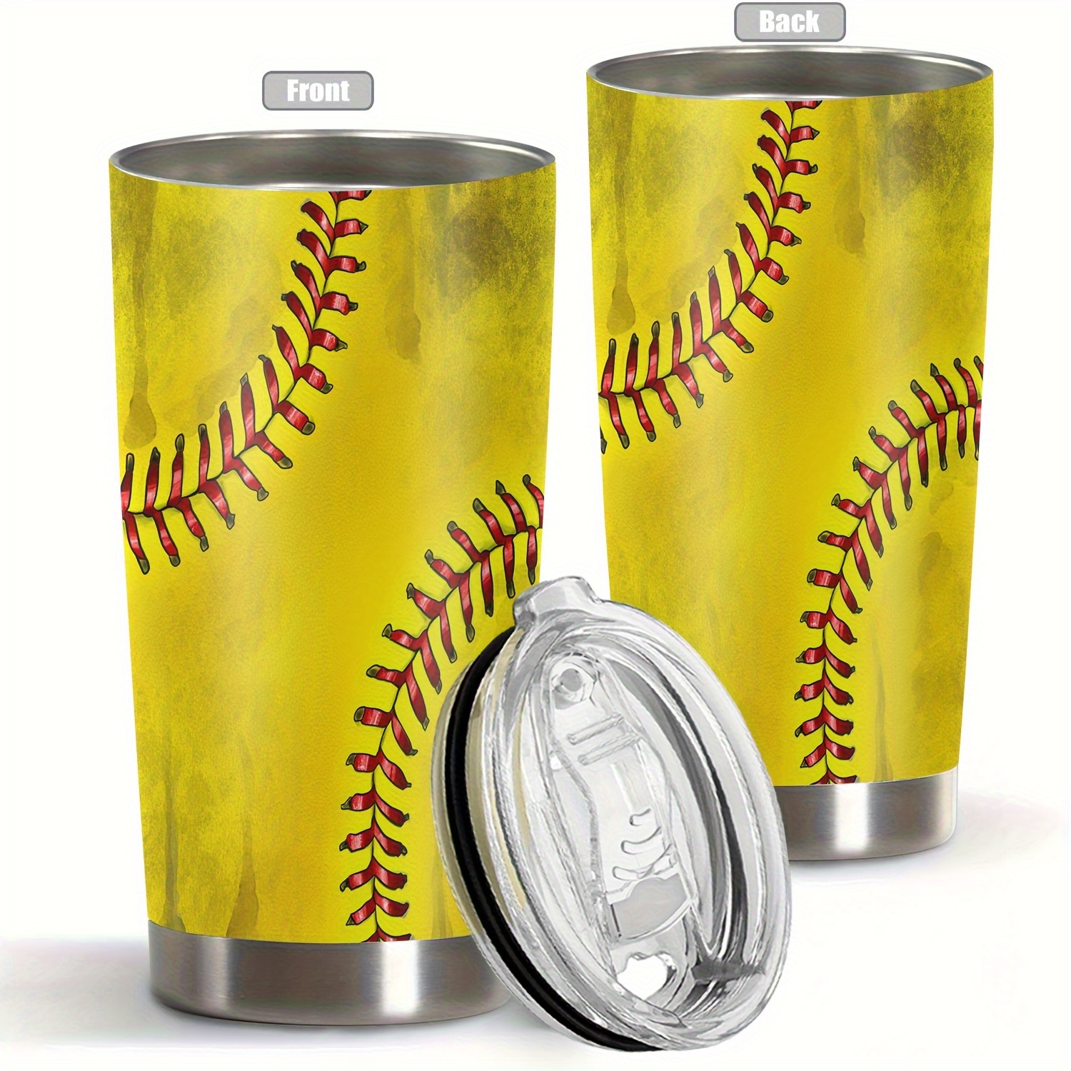 

20oz Baseball-themed Stainless Steel - Double Wall Insulated Travel Mug, Ideal Gift For Sports Fans &