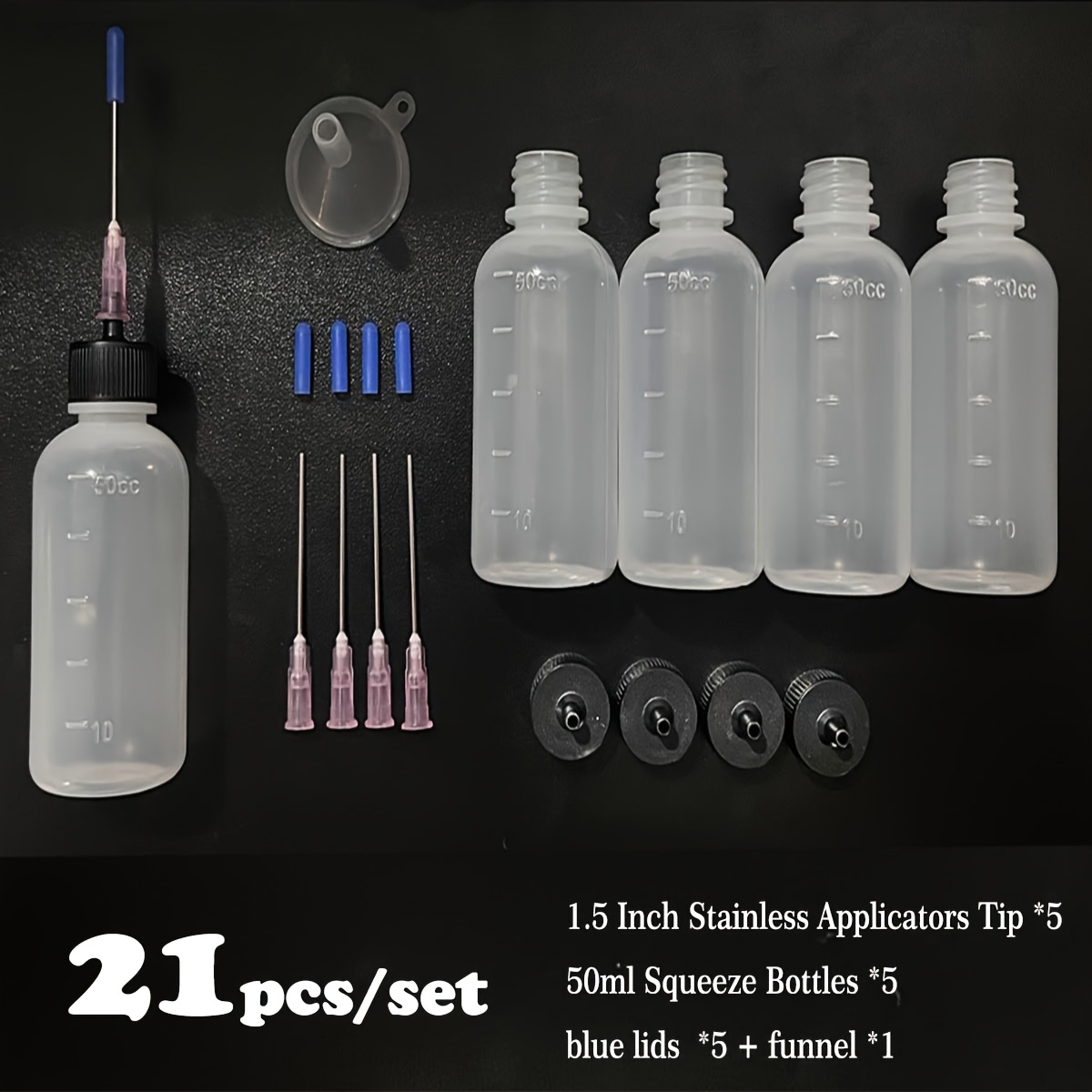 21pcs Reusable Lab Dropper Bottles With Blue Caps & - -like Vials For Microbiology, Chemistry, Blood Testing - Compatible With Pipettes, Hand Wash Only ( For Sensitive Liquids)
