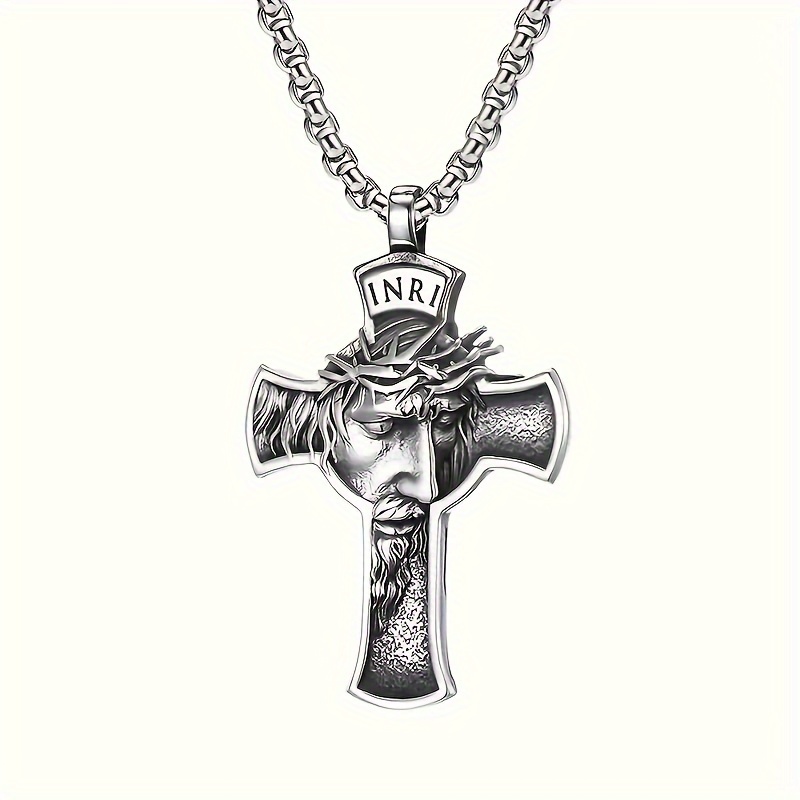       necklace cross pendant necklace with crown of thorns   details 1