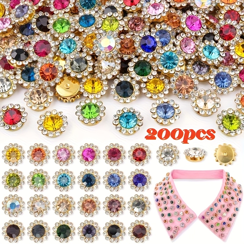 Image of 200 Sunflower Rhinestones In Colors 10mm Decoration Diy Sewing Multifunctional Shiny Decorative Art Suitable For Clothing, Hats, Cars, Festivals, Parties, Gifts
