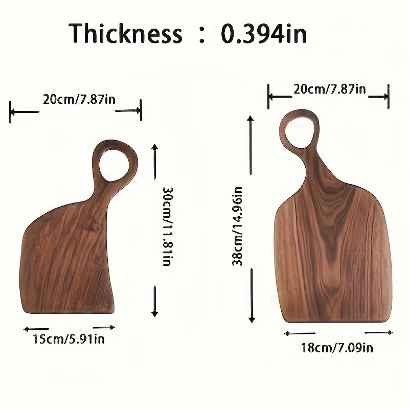 TEMU 2pcs Heavy-duty Wood Cutting Board Set - Extra-thick Chopping Board For Meat, And Cheese - Reversible Kitchen Board With Non-slip Handle, Perfect Gift For Thanksgiving, Halloween, Christmas