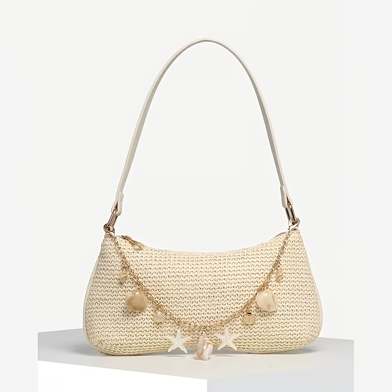 Image of 2026 New Conch Fashion Premium Single-shoulder Bag, Handbag, Vintage Vacation Simple Tote Bag, Crossbody Bag, Suitable For Dates, , Vacations, Banquets, And Commuting
