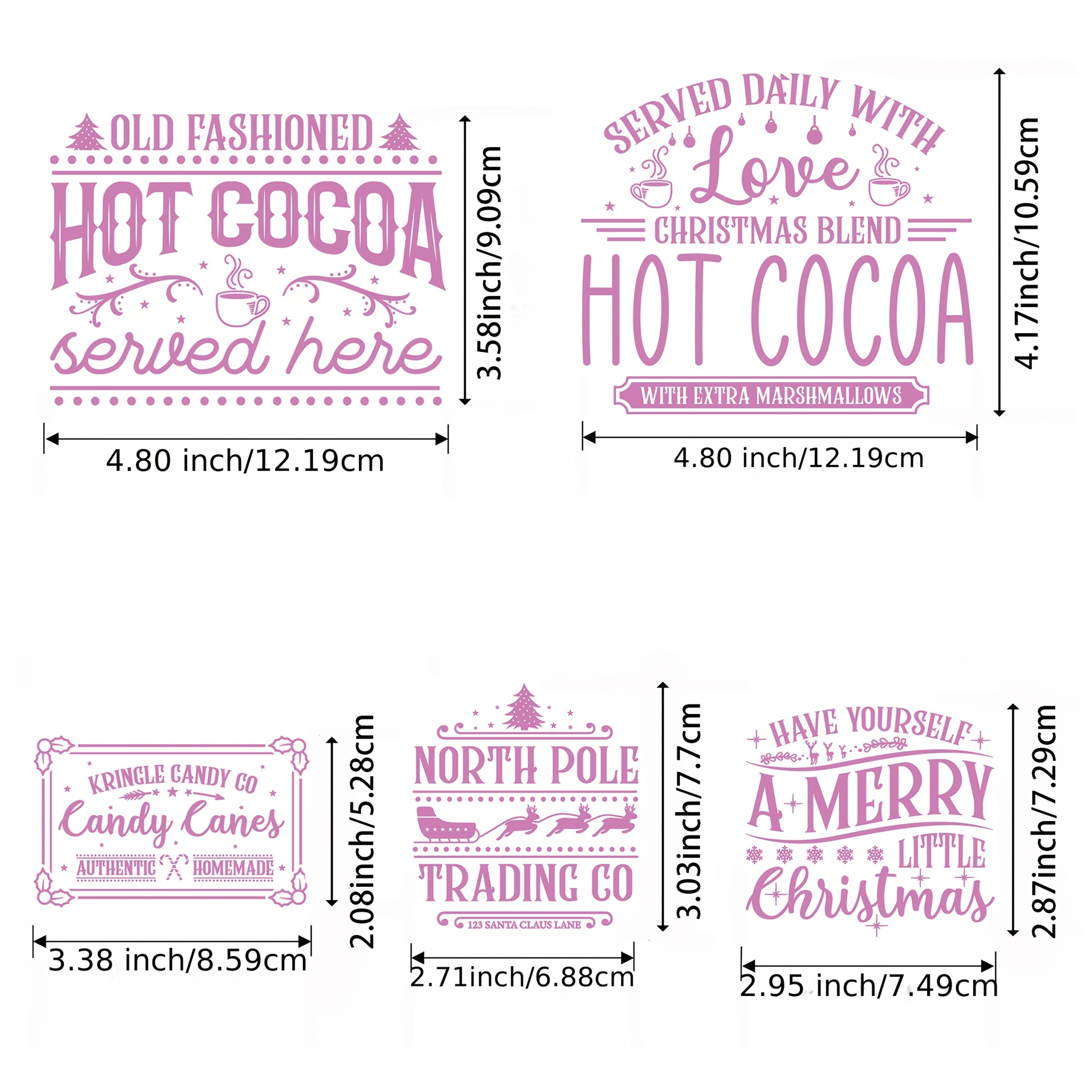 Hot Cocoa Christmas Silkscreen Stencil
