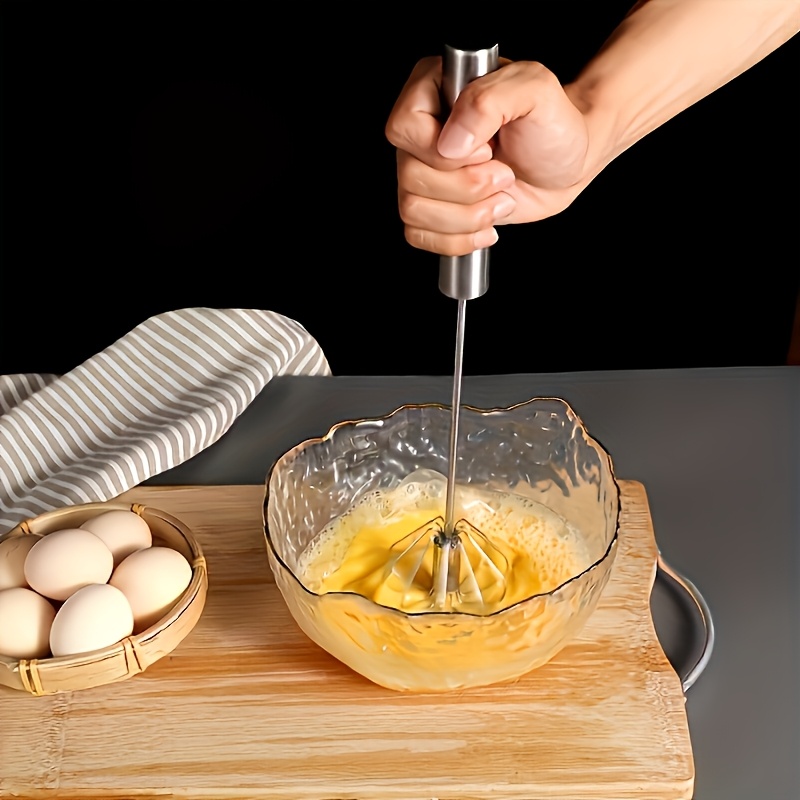 Stainless Steel Multifunctional Egg Beater and Milk Frother - Manual Handheld Whisk Mixer for Baking, Eggs, and Cream - Essential Kitchen Gadge