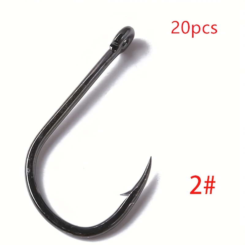 TEMU 20pcs Hameçons Barbelés Noirs avec Anneau, Acier à Haute Teneur en , Universels pour Pêche en Mer et Pêche en Plateforme, Haute , Tranchants et