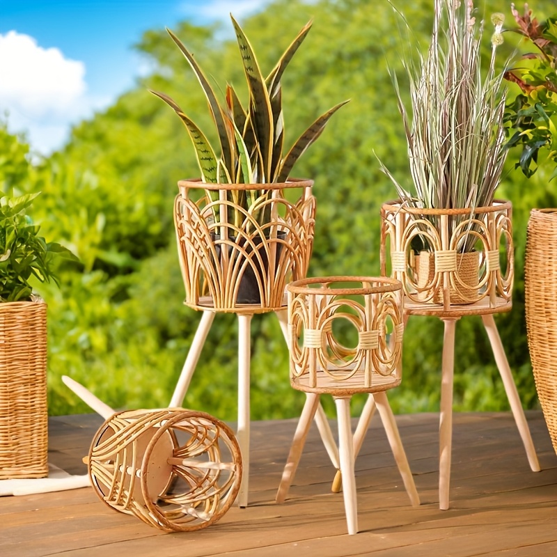woven flower pots imitation rattan flower rack - Temu Sweden