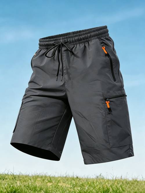 mens casual loose fit cargo shorts elastic drawstring waistband durable machine washable non stretch fabric casual summer mens wardrobe essential