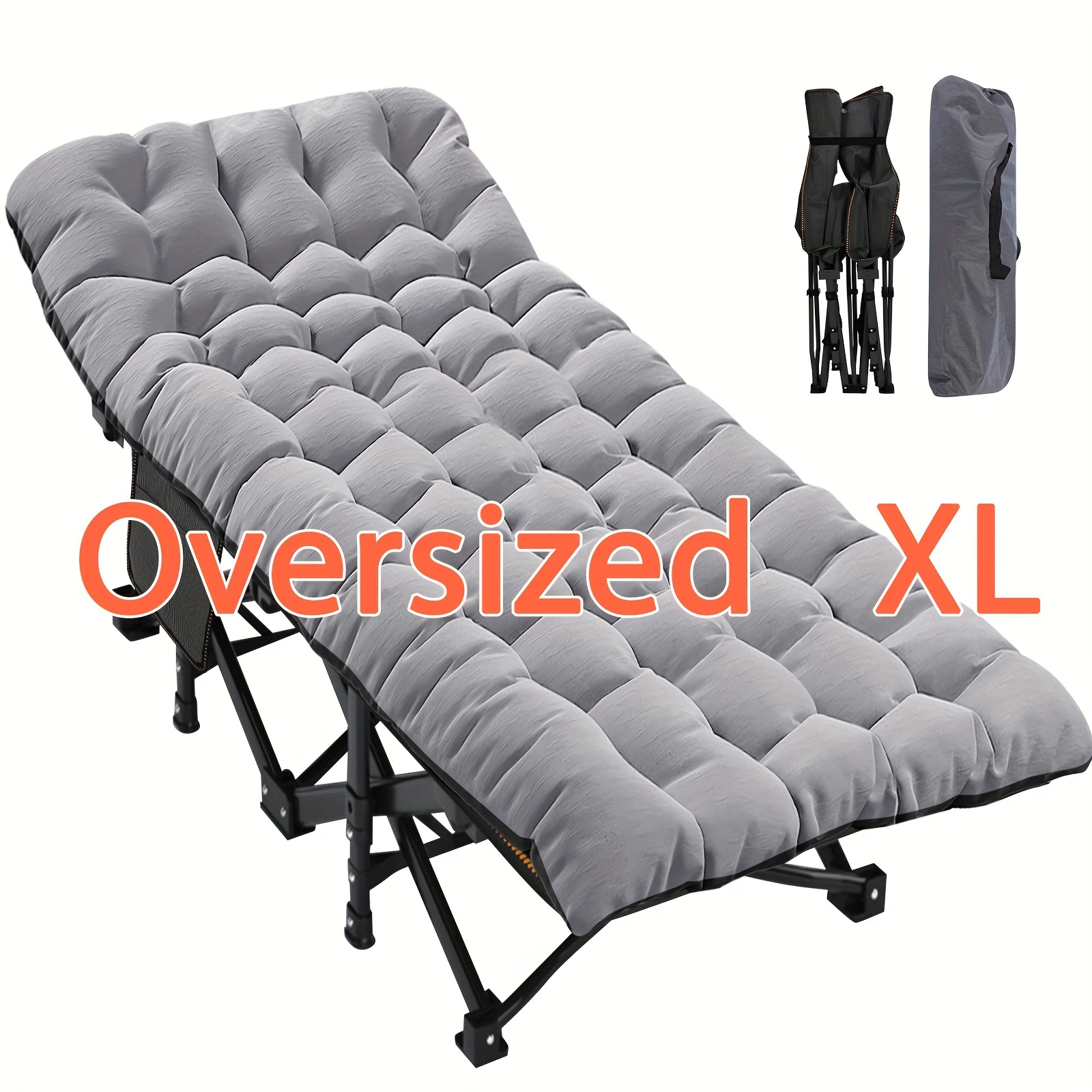 TEMU Lilypelle Oversized Xl Folding Camping Cot, Heavy Duty Sleeping Cots With Carry Bag, Double Layer Oxford Portable Travel Camp Cots For Home, Office Nap And Outdoor Beach