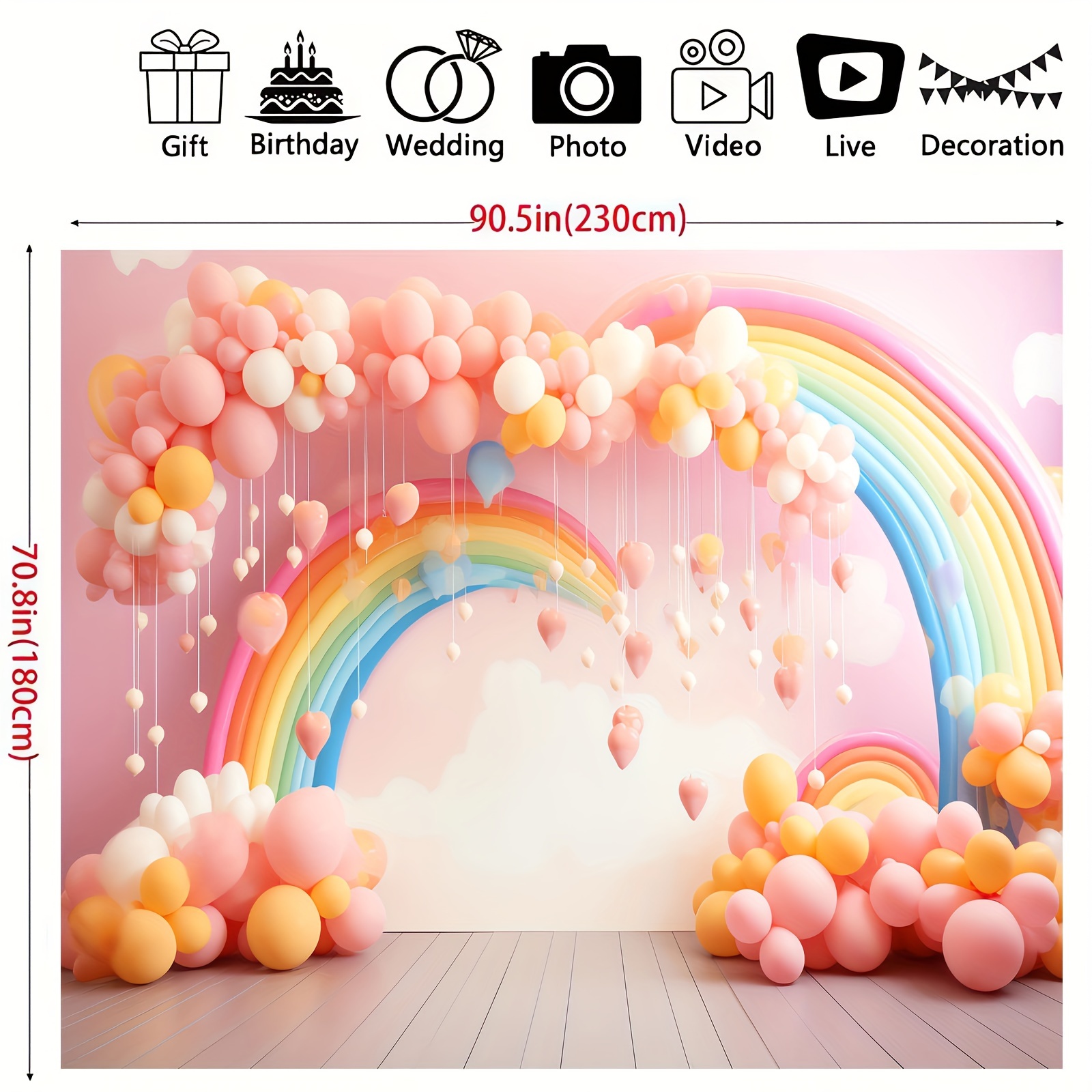 Photography Background Props Rainbow Background Birthday - Temu