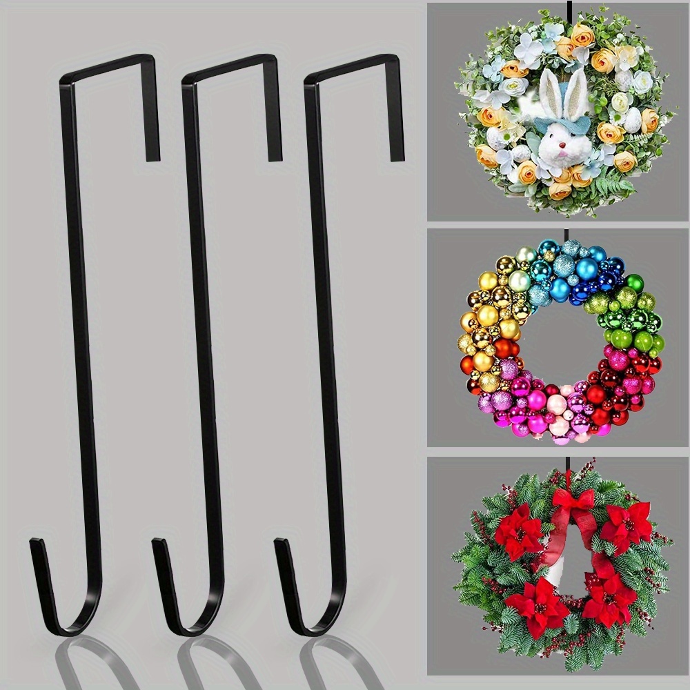 TEMU 3pcs Of Iron Hooks, Creative Christmas Wreath Door Hooks & Decorative Removable Hooks. Space-saving Over-the-door Hooks With , And