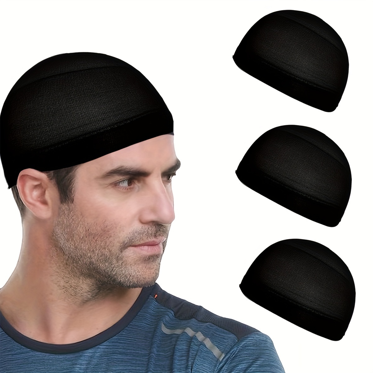 

6pcs Men's Stocking Caps - Nylon Caps, Lightweight, Adjustable, Breathable, Sleeping Headwear For All Head Sizes