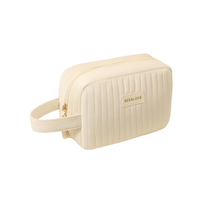 TEMU Sac de rangement portable en velours, sac de Cosmétique épaissi et élégant, grand sac de rangement de voyage pour cosmétiques, sac de toilette