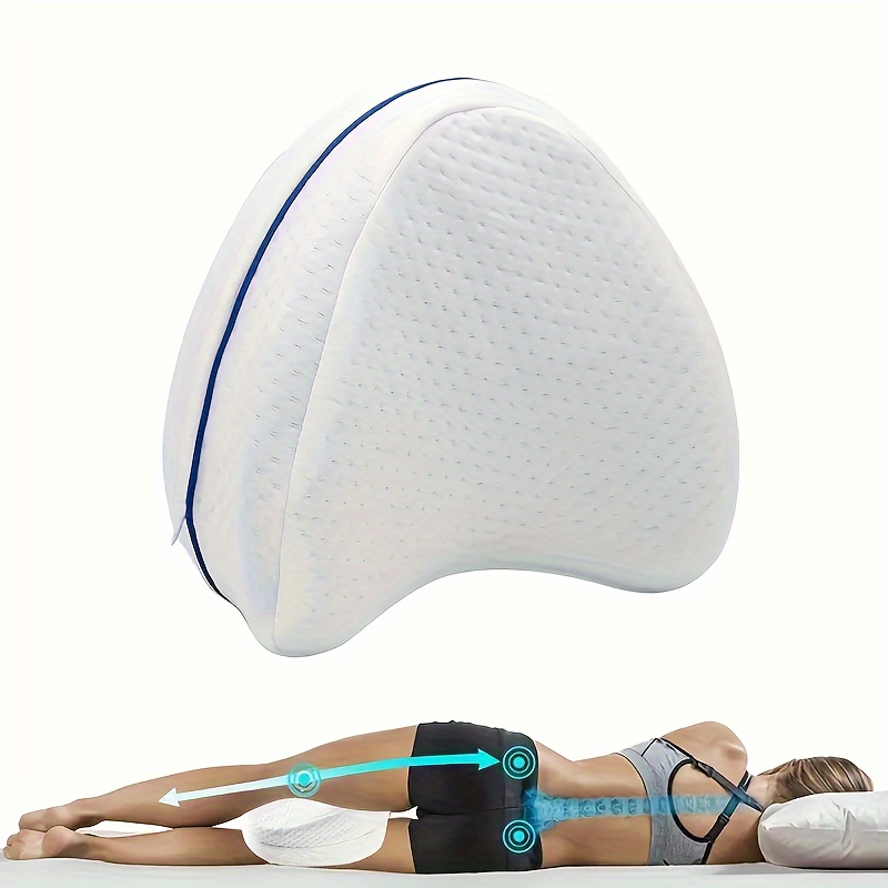 Almohada ergonómica de espuma viscoelástica para rodillas y piernas,  almohada ortopédica para dormir de lado, cojín espaciador para alineación  de la