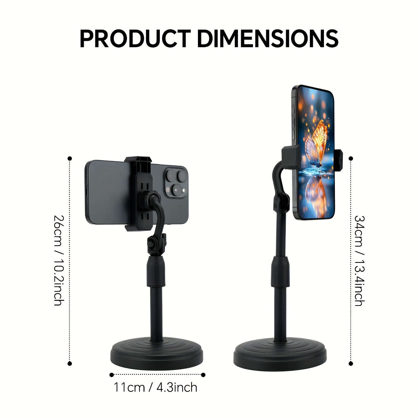 E-shop Handyhalter, Universeller verstellbarer Handy- Tablet-Halter, 360° drehbarer flexibler Arm, robuste ABS-Basis, geeignet für alle Handymodelle,