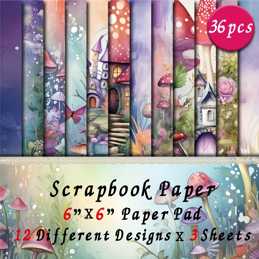 

Bloc de pour Scrapbooking de 01 - 36 Feuilles, 6x6 Pouces, Artistiques pour la Fabrication de Cartes DIY & Fond Décoratifs