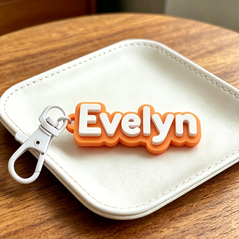 TEMU 1pc Custom Personalized Name & Initial Keychain, Key Ring, Tag For Luggage, Gym Bags, Shoulder Bags, Accessory For Water Bottles, Cups, Lunch