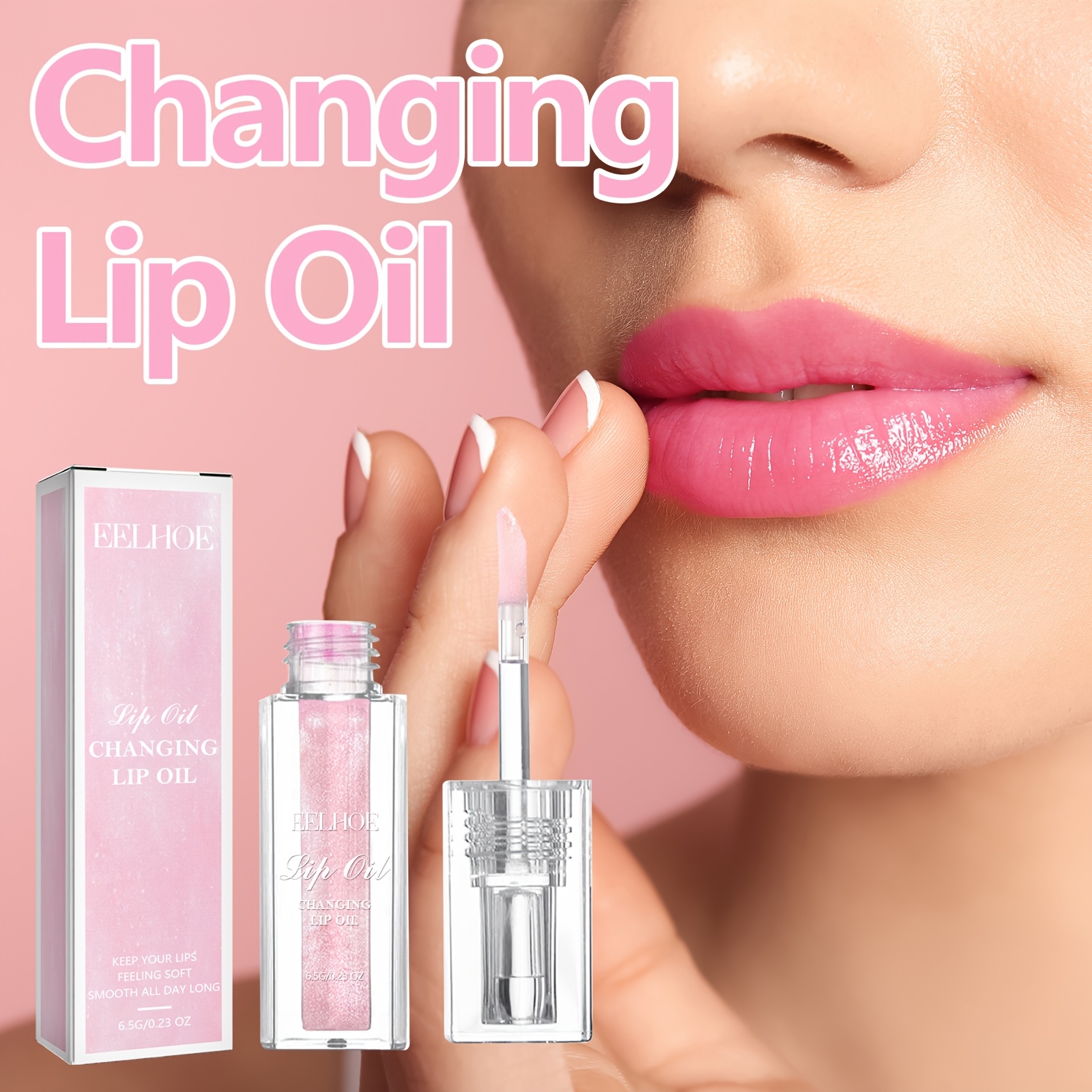 Dreamy Colored Lip Moisturizing Oil - Moisturizes Lip Skin, Creates Natural Pouting Lips, Natural Pink Effect