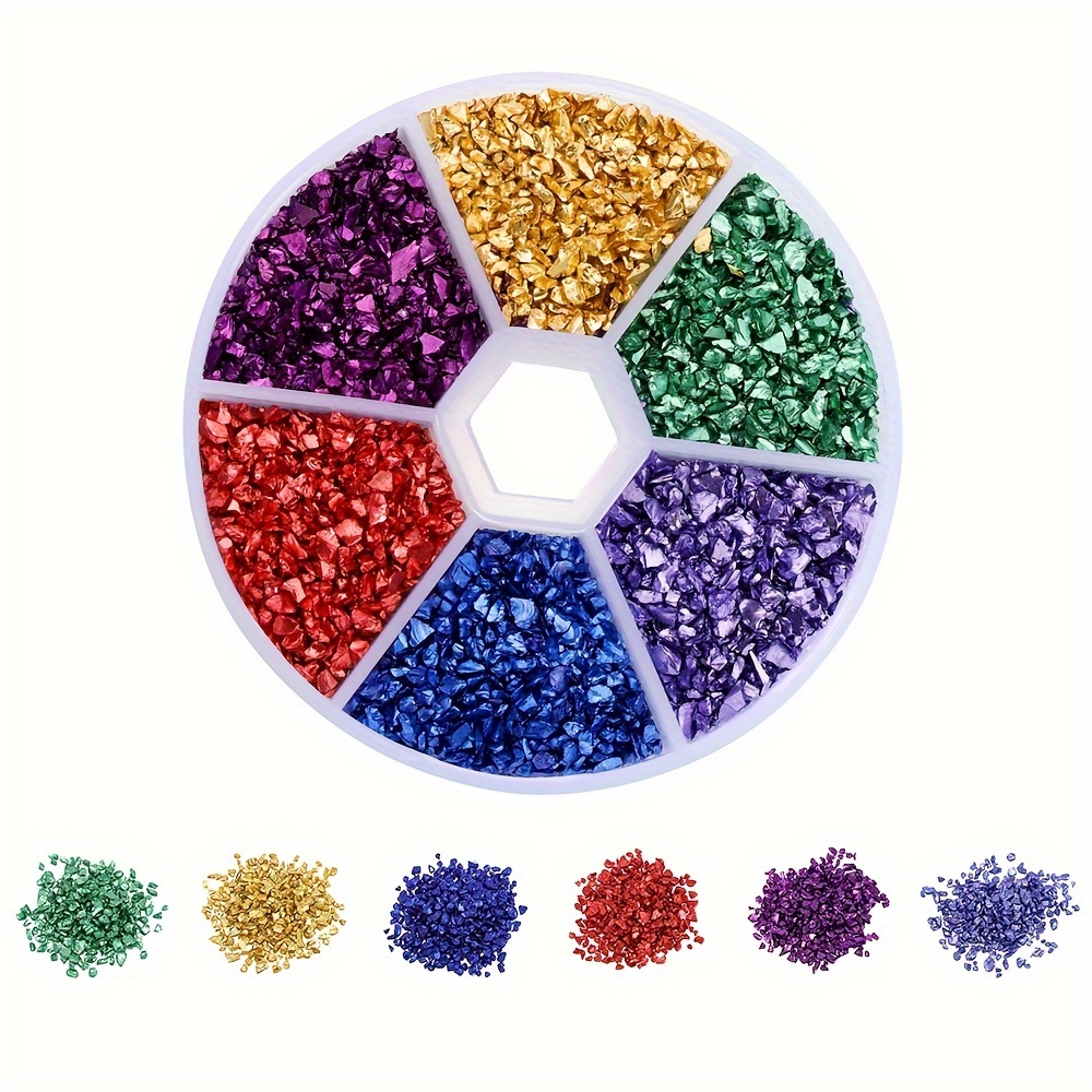 TEMU Of Vibrant Multi-colored Stones - Ideal For Epoxy Resin Crafts, Nail Art Decorations & Handmade Jewelry Making | Hexagonal Storage Box With