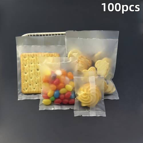 100 200pcs frosted seal food storage bags multi size classified storage bags food freshness self sealing bags durable and tear resistant self sealing baking machine seal bags suitable for gift storage holiday birthday party supplies