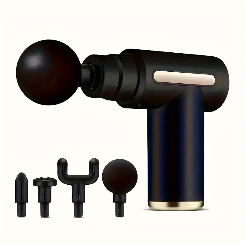 portable fascia gun muscle relaxation handheld massager intelligent mini vibration massage gun with 4 replaceable massage heads pocket electric massage gun