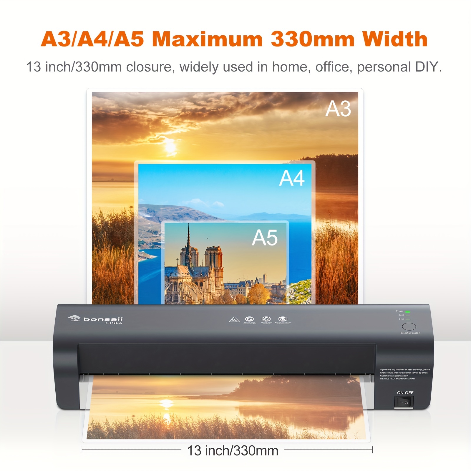 Dcenta A4 Laminator Machine, 9 Inch Cold Thermal Laminator, 6 In 1 Personal Laminating Machine With 12 Laminating Pouches For Home Office School