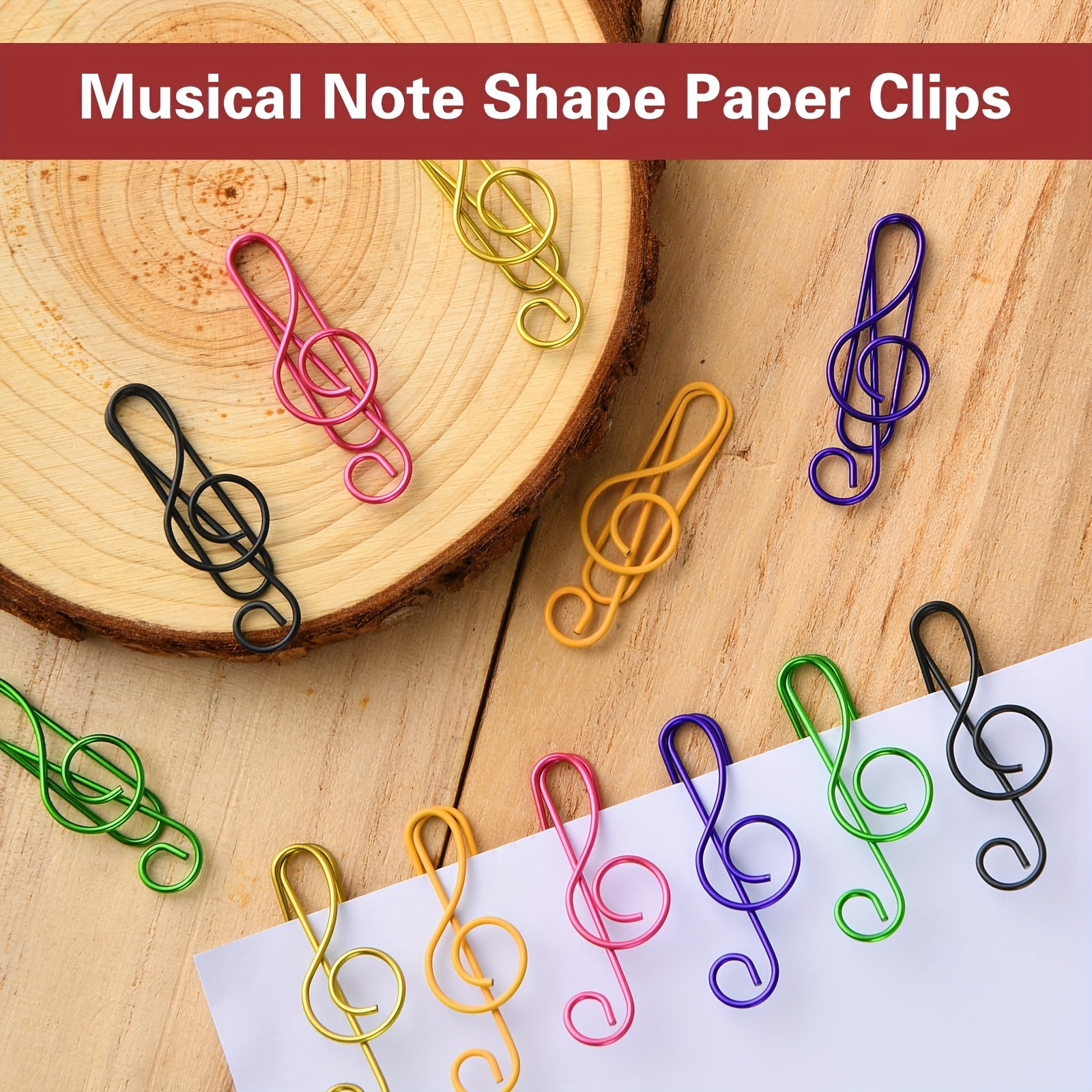 Music Note Paper Clips Cute Metal Treble Clef Bookmarks Fun Temu