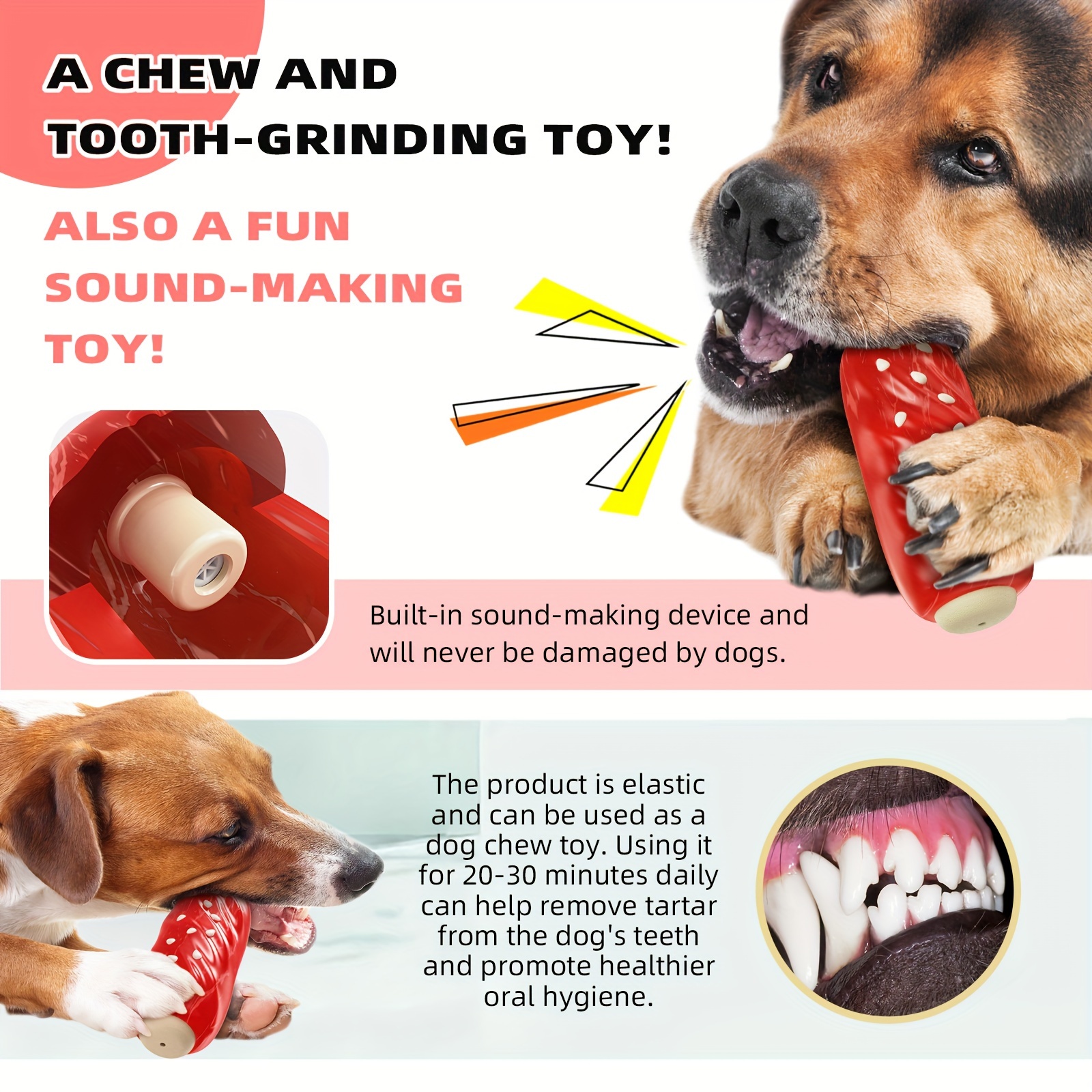 Realistic Hot Dog Chew Toy For Dogs - Tpr Material, Durable & Safe ...