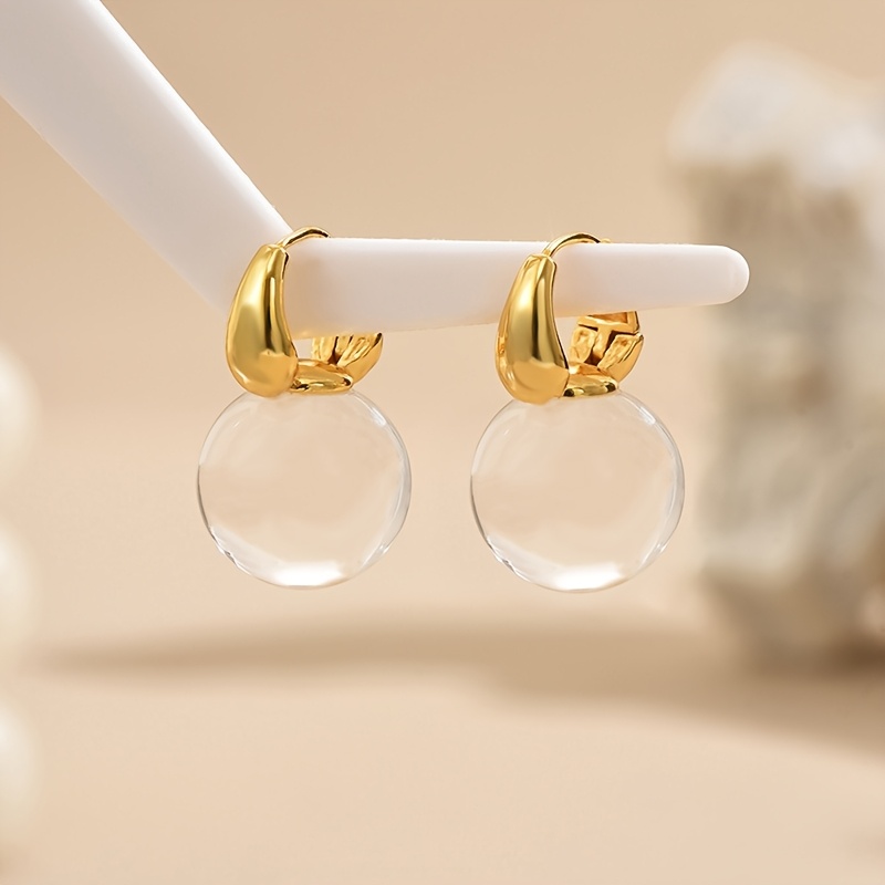 Elegant Geometric Acrylic Transparent Spherical Earrings For Women