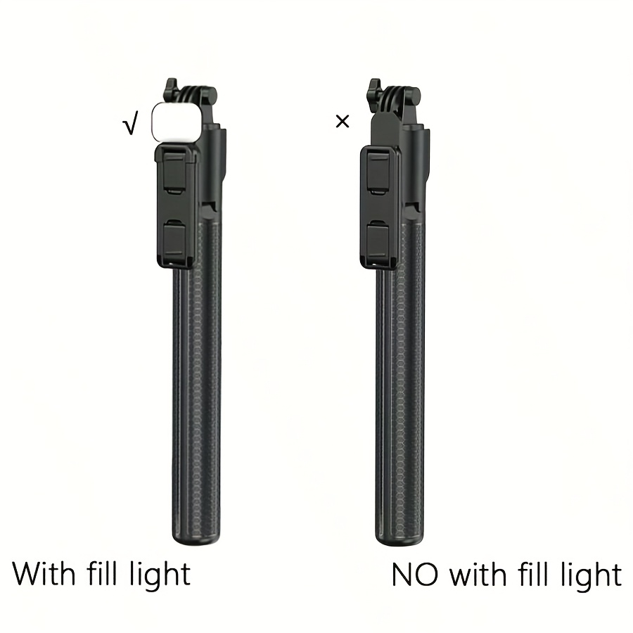 1700mm Extendable Selfie Stick Tripod With Light And Wireless Remote, Foldable Rotating Clamp, -one Metal Telescopic Pole, Portable Handheld For Video And Live Streaming