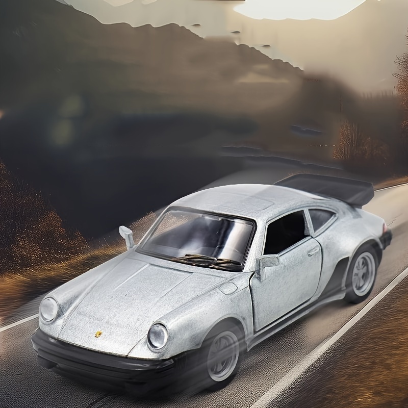 Voiture Miniature Porsche 911 Turbo 1978 Argentée 1:36 - Die-cast Fer - Jouet Collection