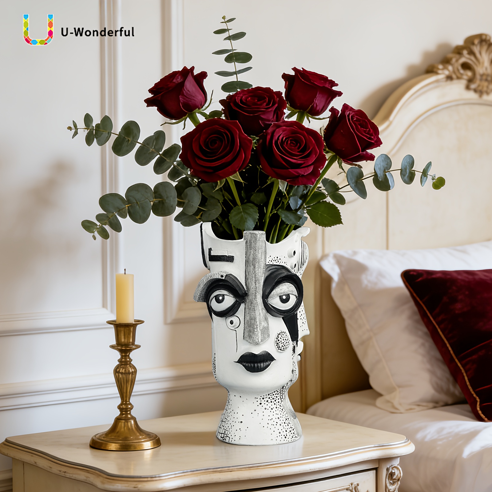 modern art human face vase unique flower vessel - Temu Oman