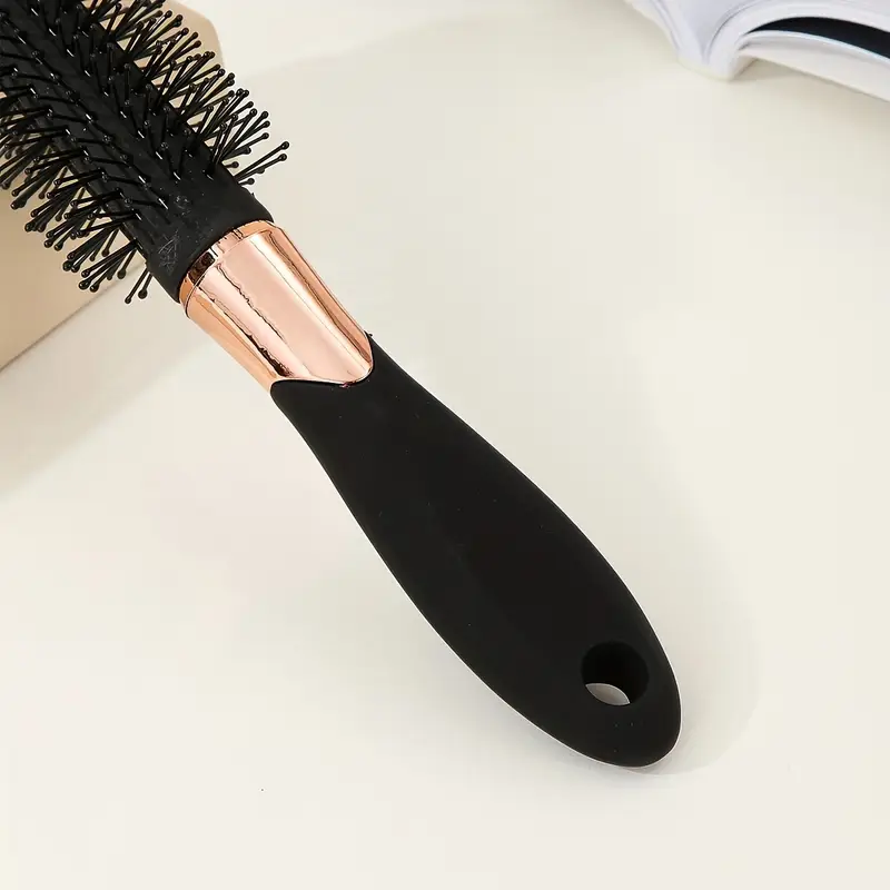 round barrel hair brush for easy smooth curls and straight styles 1 pack plastic bristle normal hair type fine tooth comb with abs plastic handle portable professional styling tool details 3