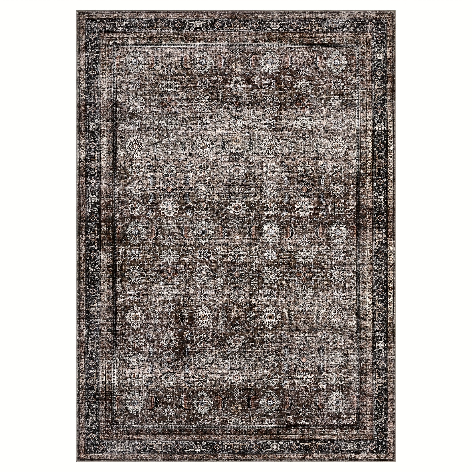 A Spacious Vintage Area Rug Washable And Adds Style To Your Living, Dining, Or Bedroom. It Features A Low Pile Design With A Non-slip Backing, Making It For Easy To And . Indoor Rug Is Perfect For