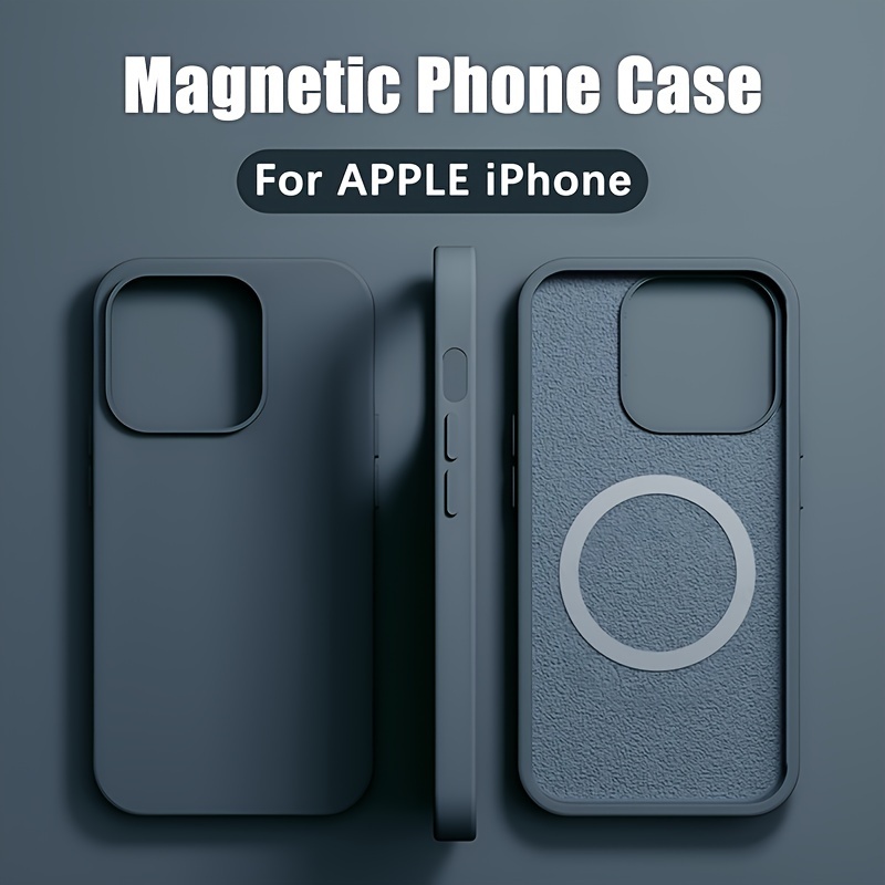 

Luxury Silicone Magnetic Case For Iphone 15 14 13 12 11 Pro Max Plus, Wireless Charging Compatible, Shockproof, Built-in 38 Magnets, Magsafe Support, Tpu Material - Simplistic Unisex Design
