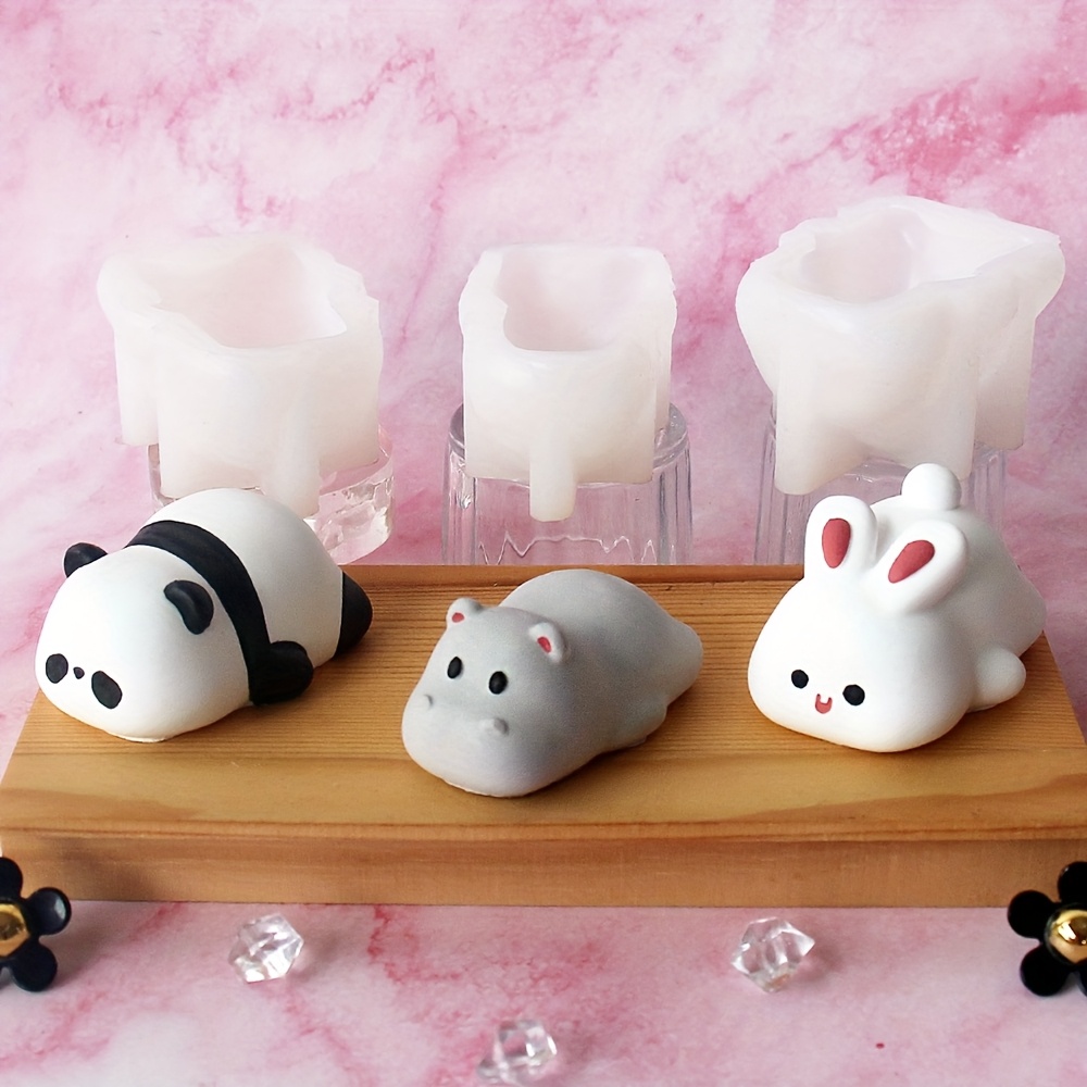 

Diyclan Silicone Candle Molds Set, Animal Theme Oval Shape, Hippo, , Rabbit, Diy Tabletop Decor Crafting Tools