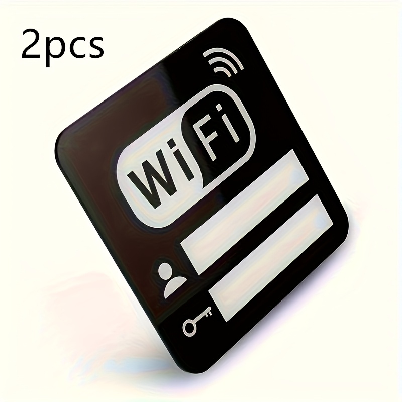 2pcs 3.94 Inch Wireless Network Wifi Sign Sticker Wifi Logo Wall Sticker Coffee Shop Milk Window Glass Sticker, Suitable For Offices, Public Places